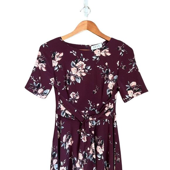 Elle floral tie fit and flare handkerchief dress - Picture 2 of 11